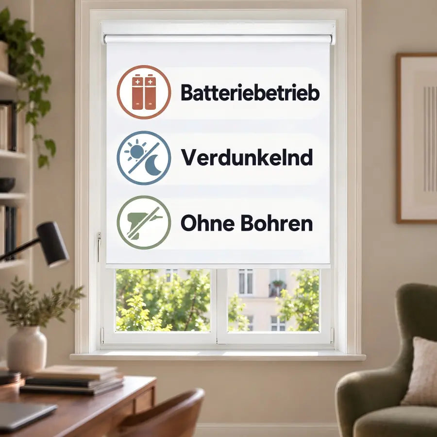 Elektrisches Verdunkelungsrollo M100 mit Batterie