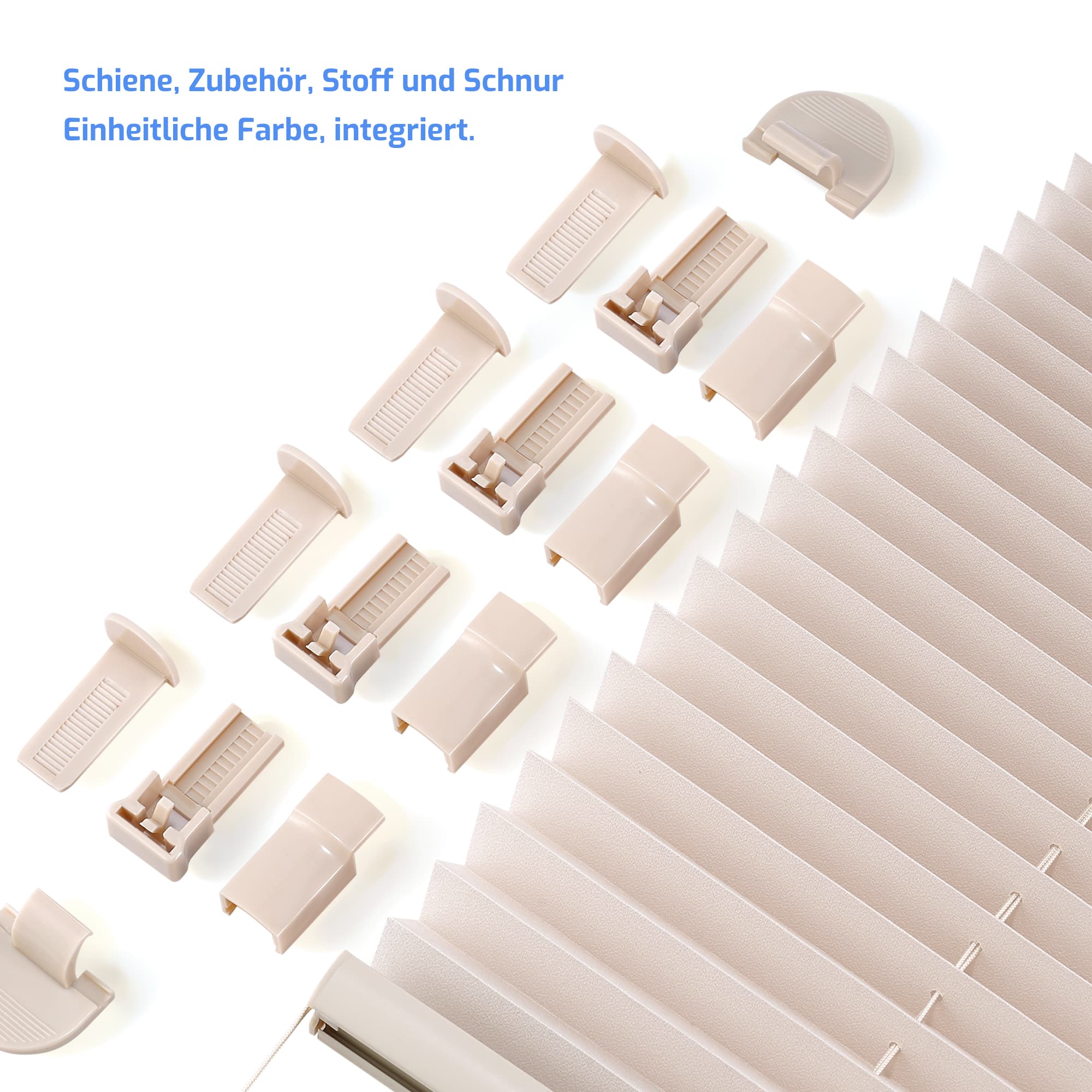 Ohne Bohren | Klemmfix | Komplett farbgleich | Lichtdurchlässig | Plissee | Standardgröße
