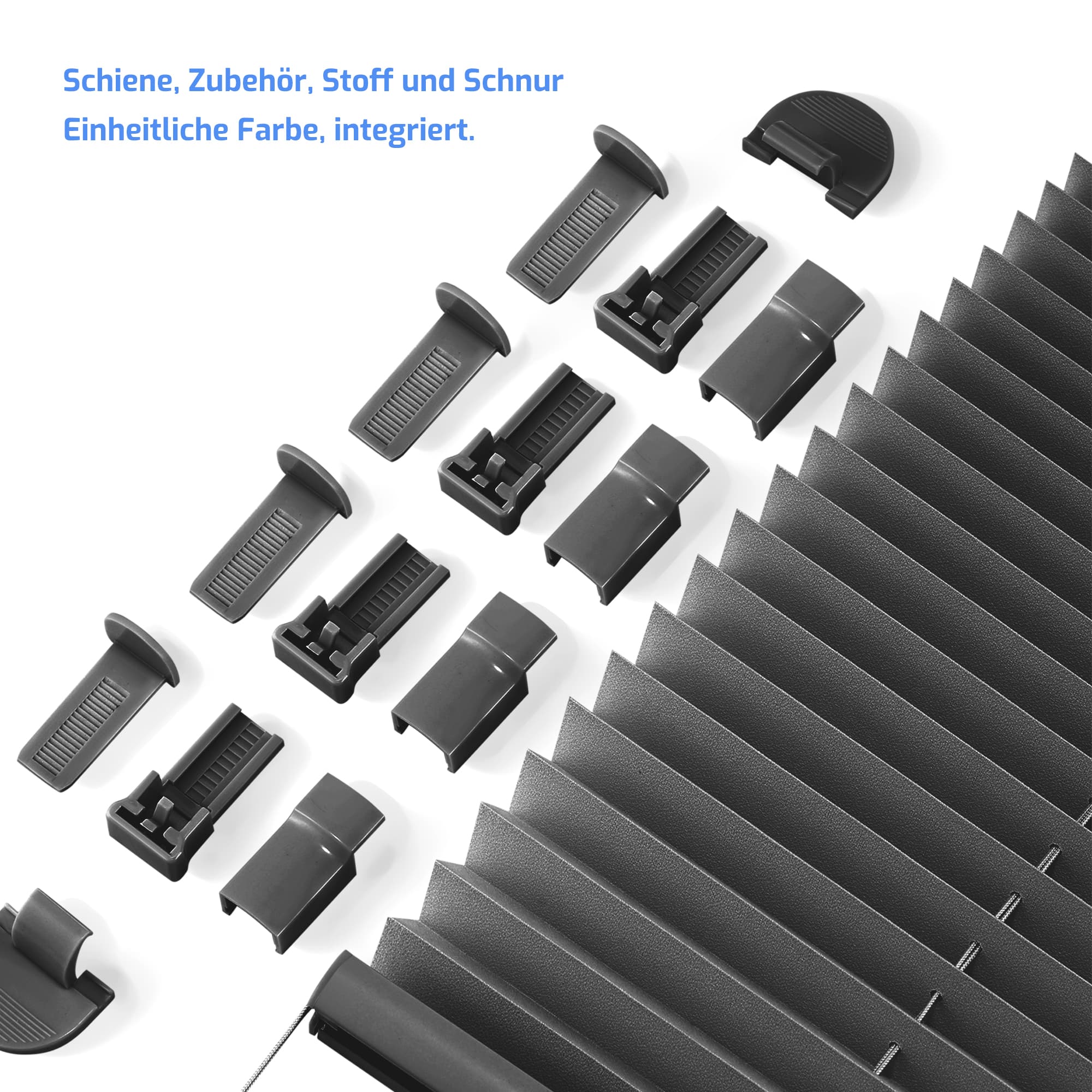 Ohne Bohren | Klemmfix | Komplett farbgleich | Lichtdurchlässig | Plissee | Standardgröße