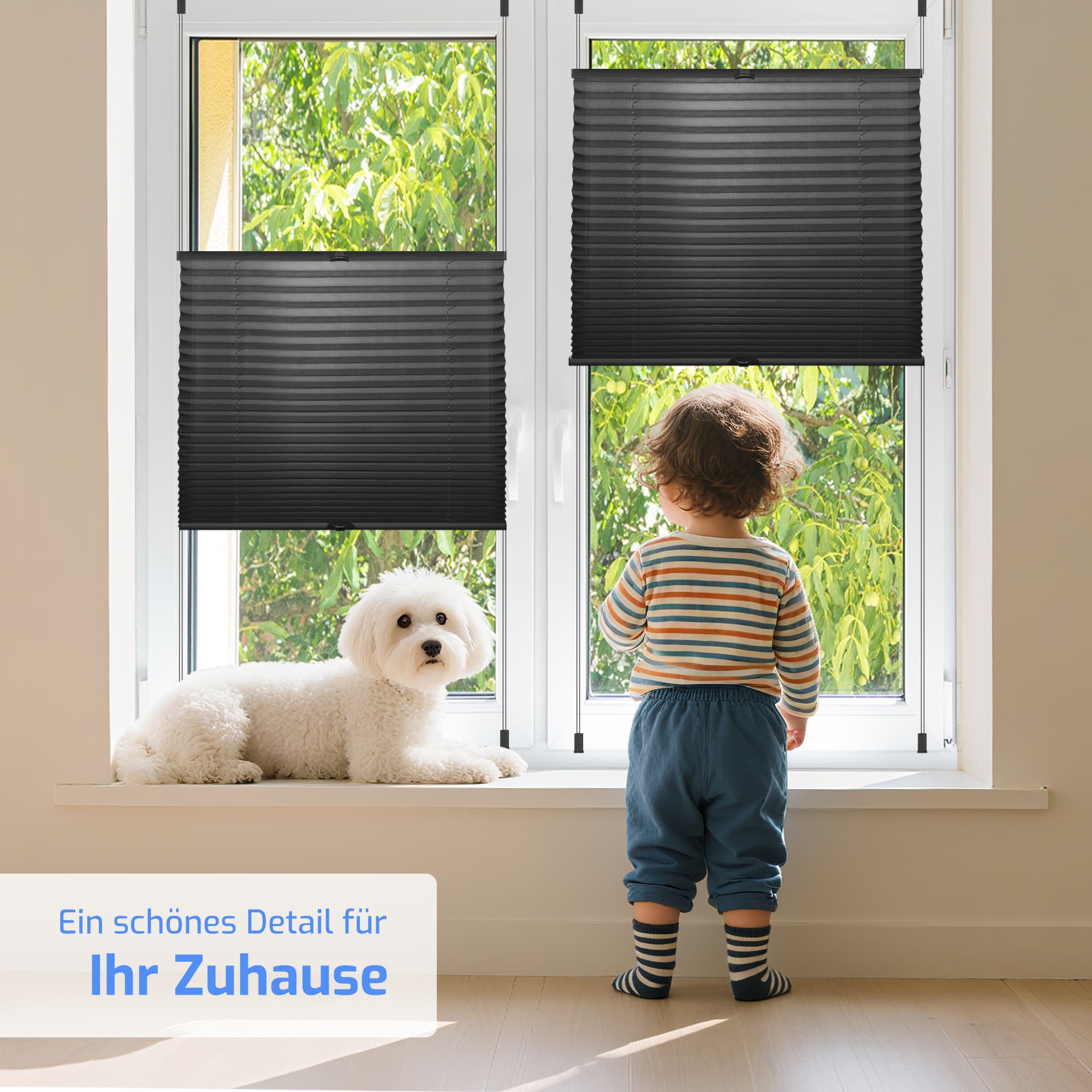Ohne Bohren | Klemmfix | Komplett farbgleich | Lichtdurchlässig | Plissee | Standardgröße