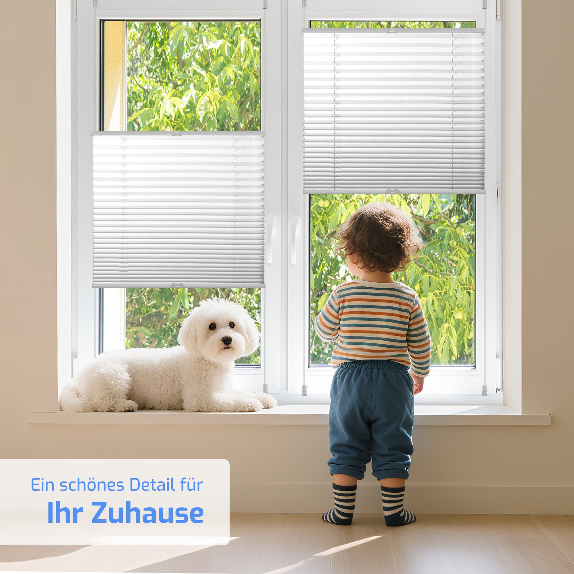 Ohne Bohren | Klemmfix | Komplett farbgleich | Lichtdurchlässig | Plissee | Standardgröße