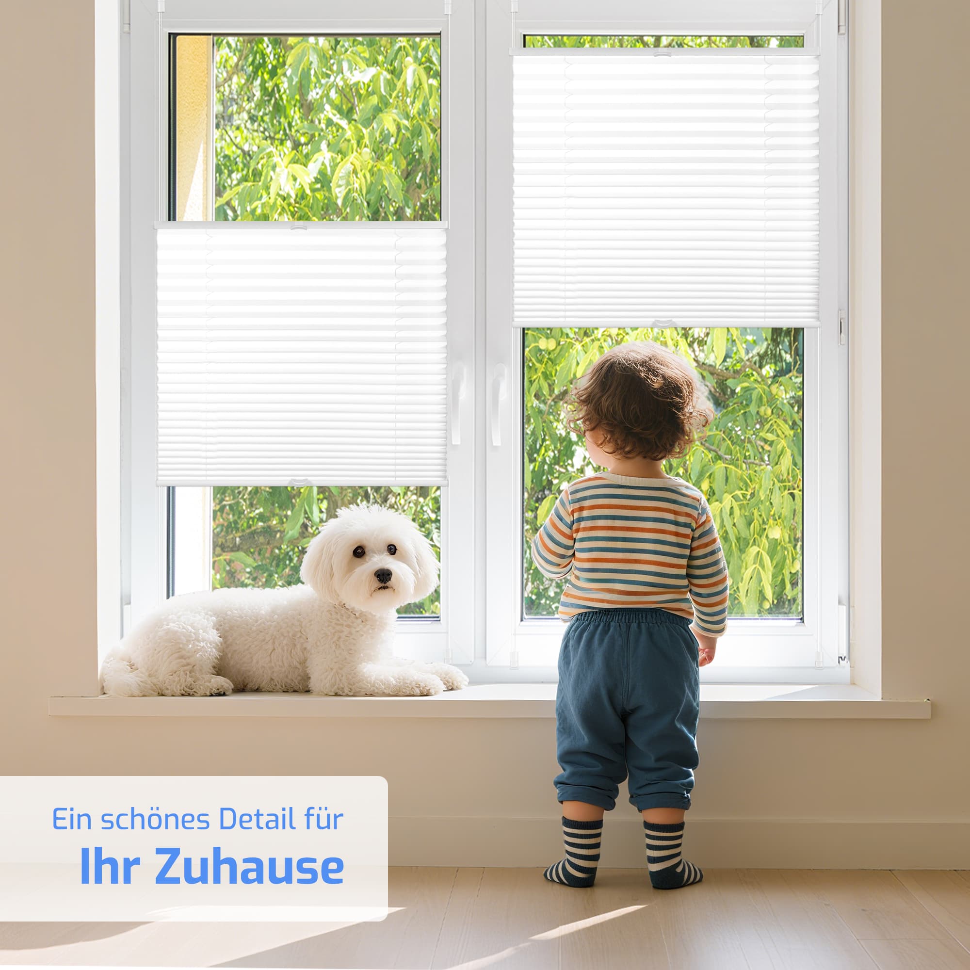 Ohne Bohren | Klemmfix | Komplett farbgleich | Lichtdurchlässig | Plissee | Standardgröße