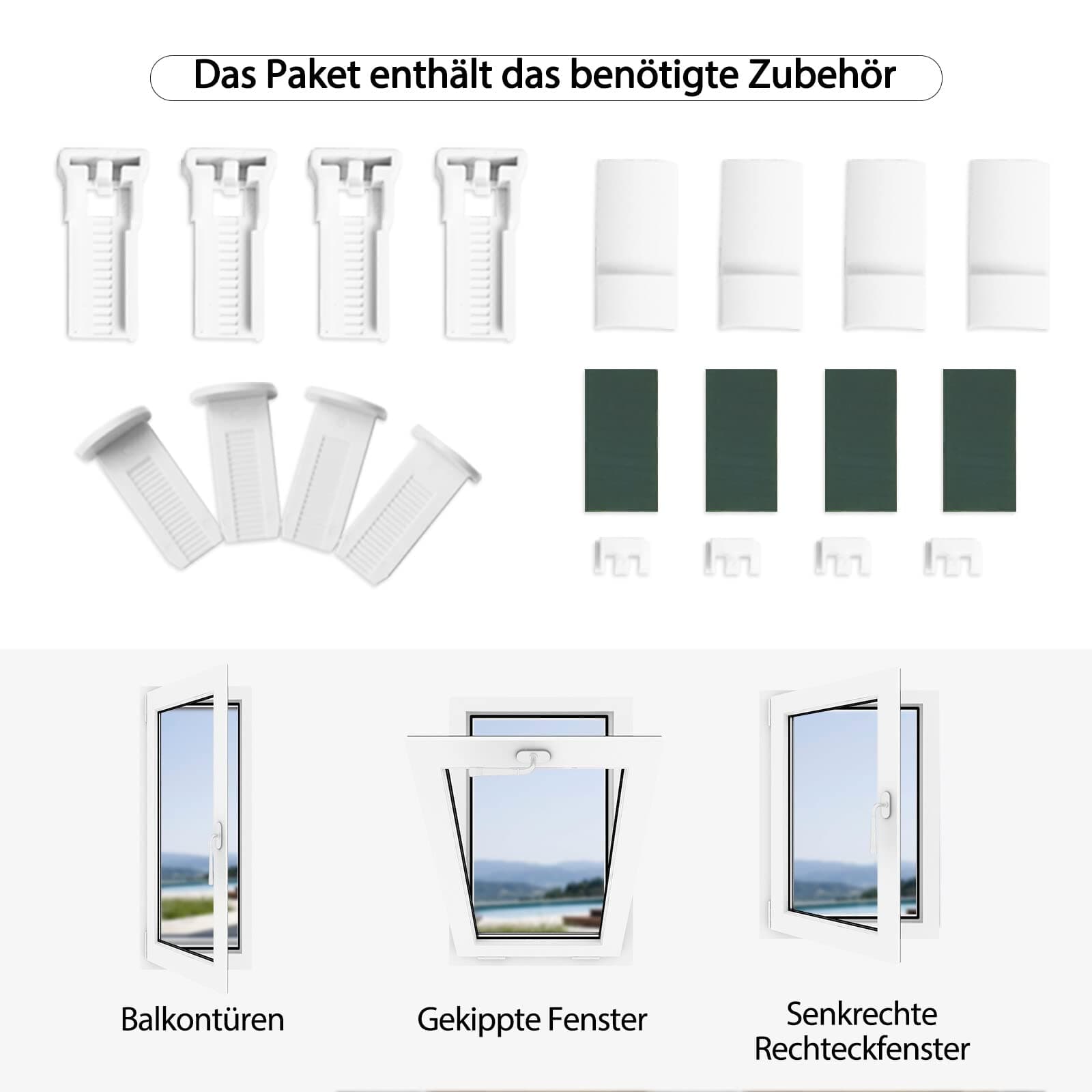 Lichtdurchlässig ohne Bohren Klemmfix Faltrollo Plissee Anthrazit