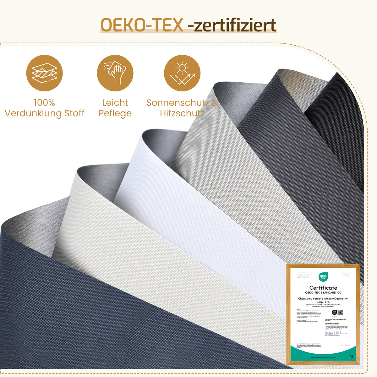 Verdunkelungsrollo Klemmfix ohne Bohren mit Thermo-Effekt