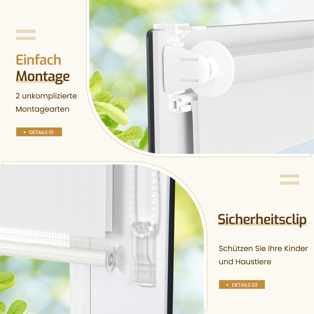 Doppelrollo Klemmfix ohne Bohren