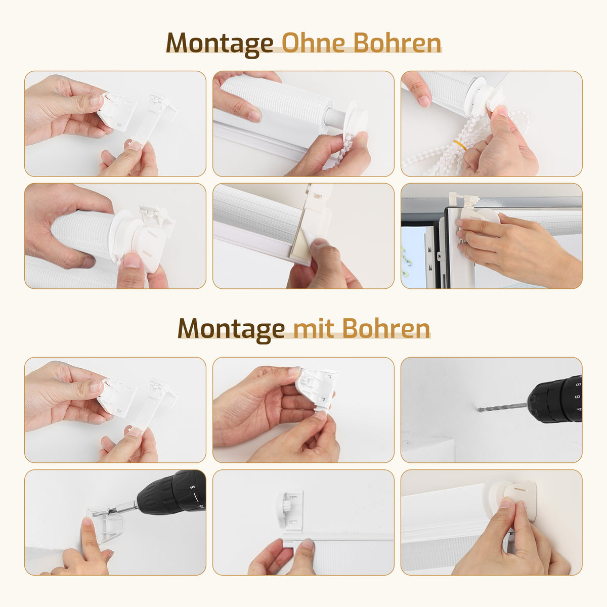 Doppelrollo Duo Rollo Klemmfix ohne Bohren Marmor Grau