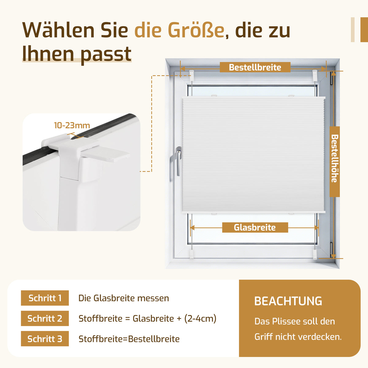 Verdunkelndes Wabenplissee Klemmfix ohne Bohren mit Thermo-Effekt