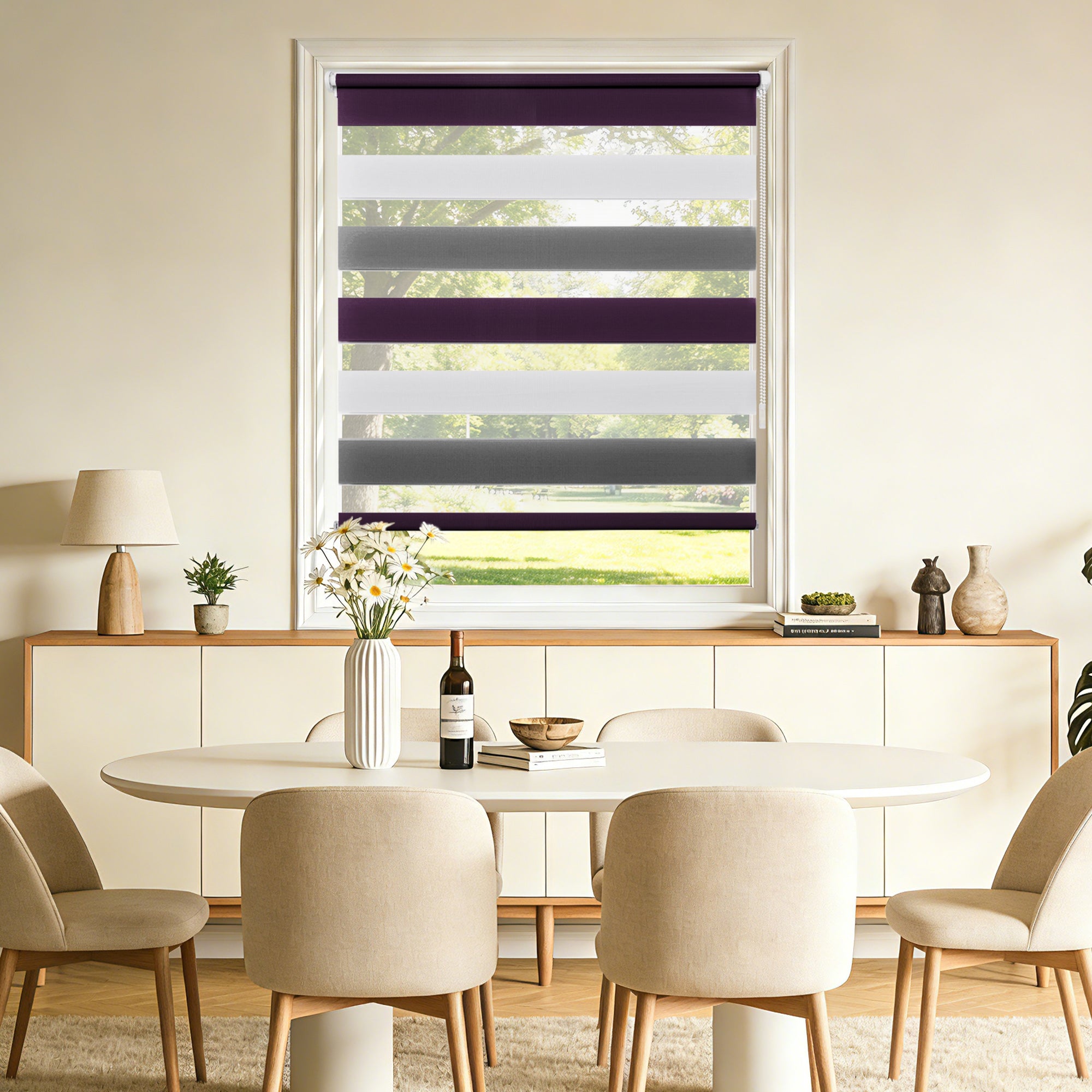 Doppelrollo Duo Rollo Klemmfix ohne Bohren Weiß Anthrazit Aubergine