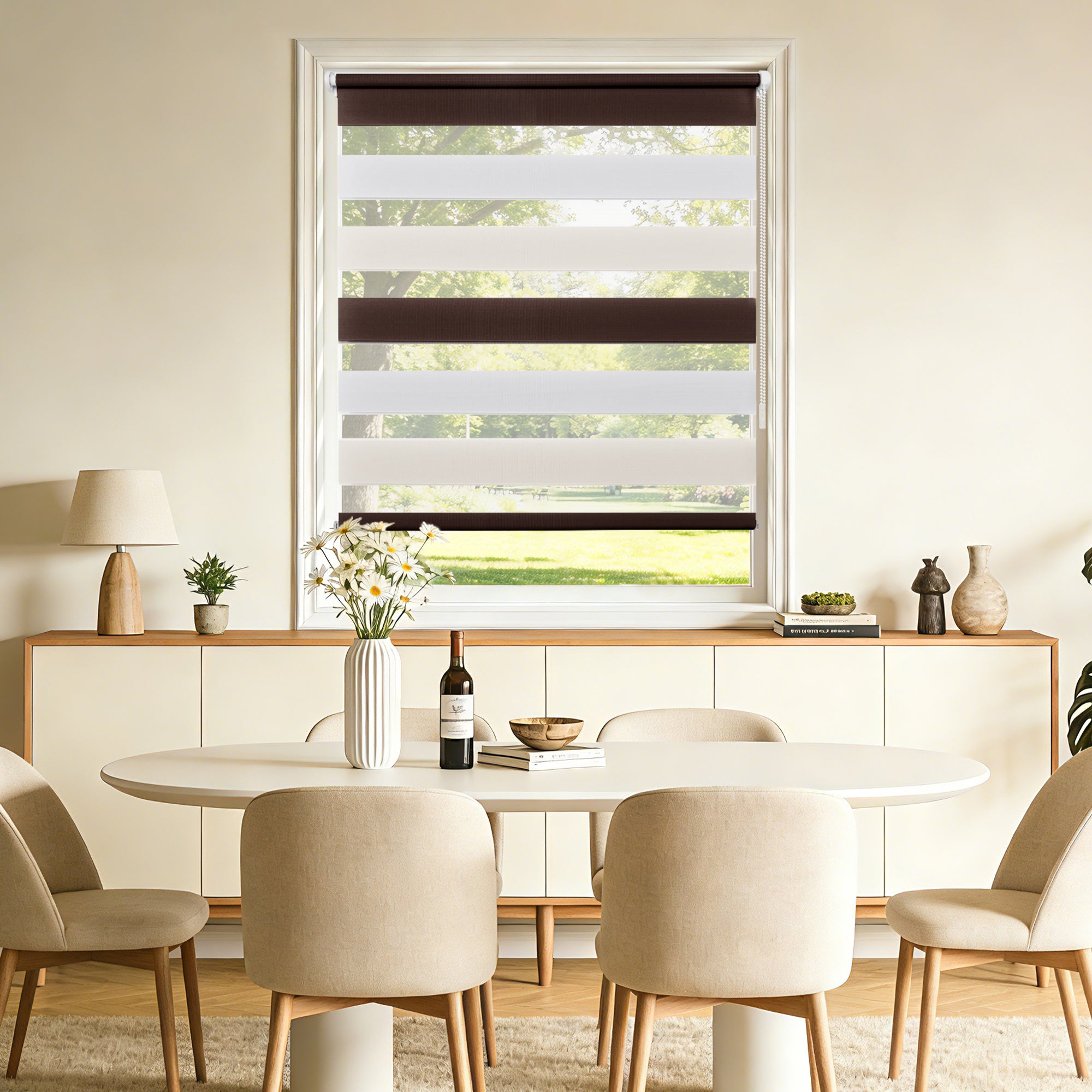 Doppelrollo Duo Rollo Klemmfix ohne Bohren Weiß Beige Braun