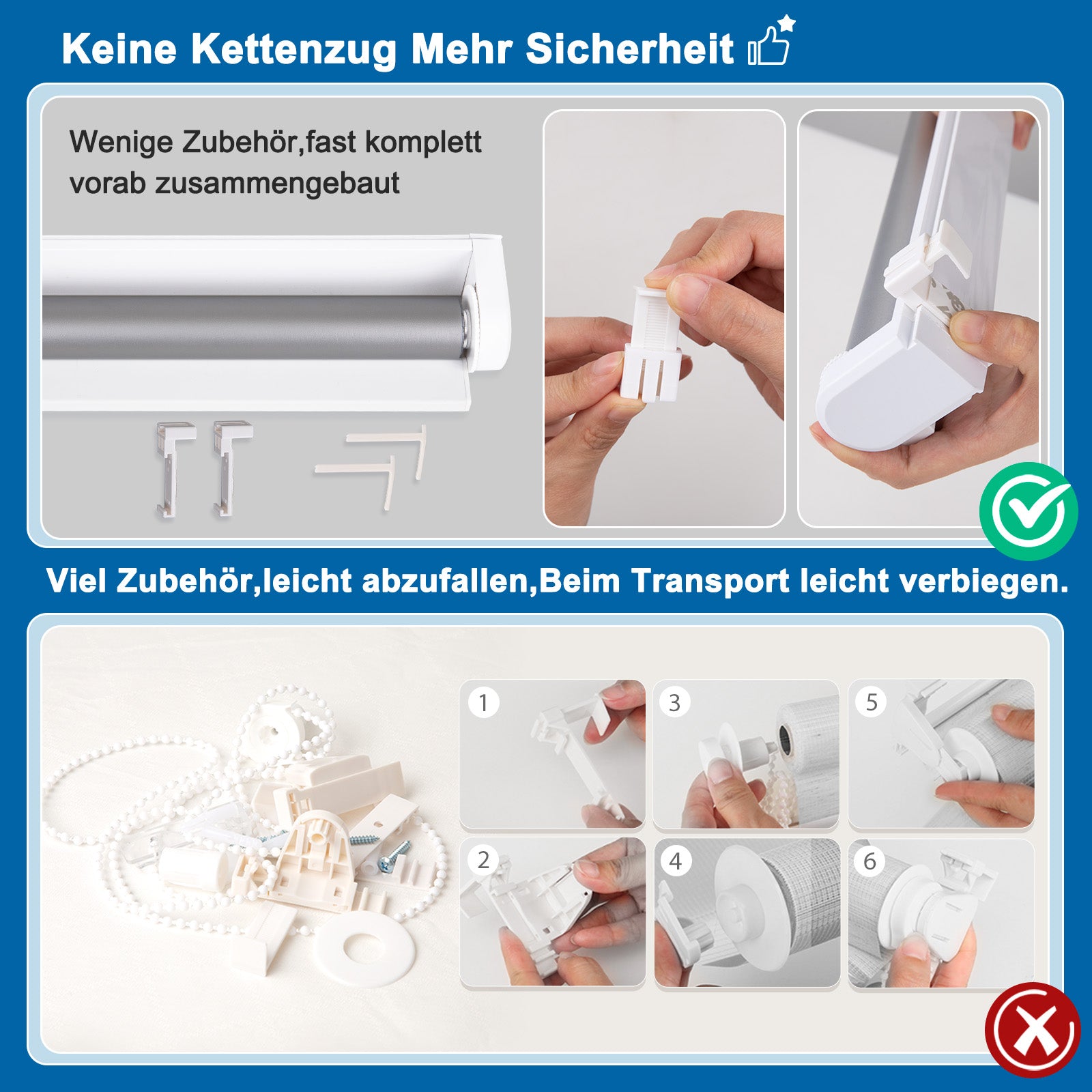 Austausch-Montageset – Verdunkelungsrollo Klemmfix