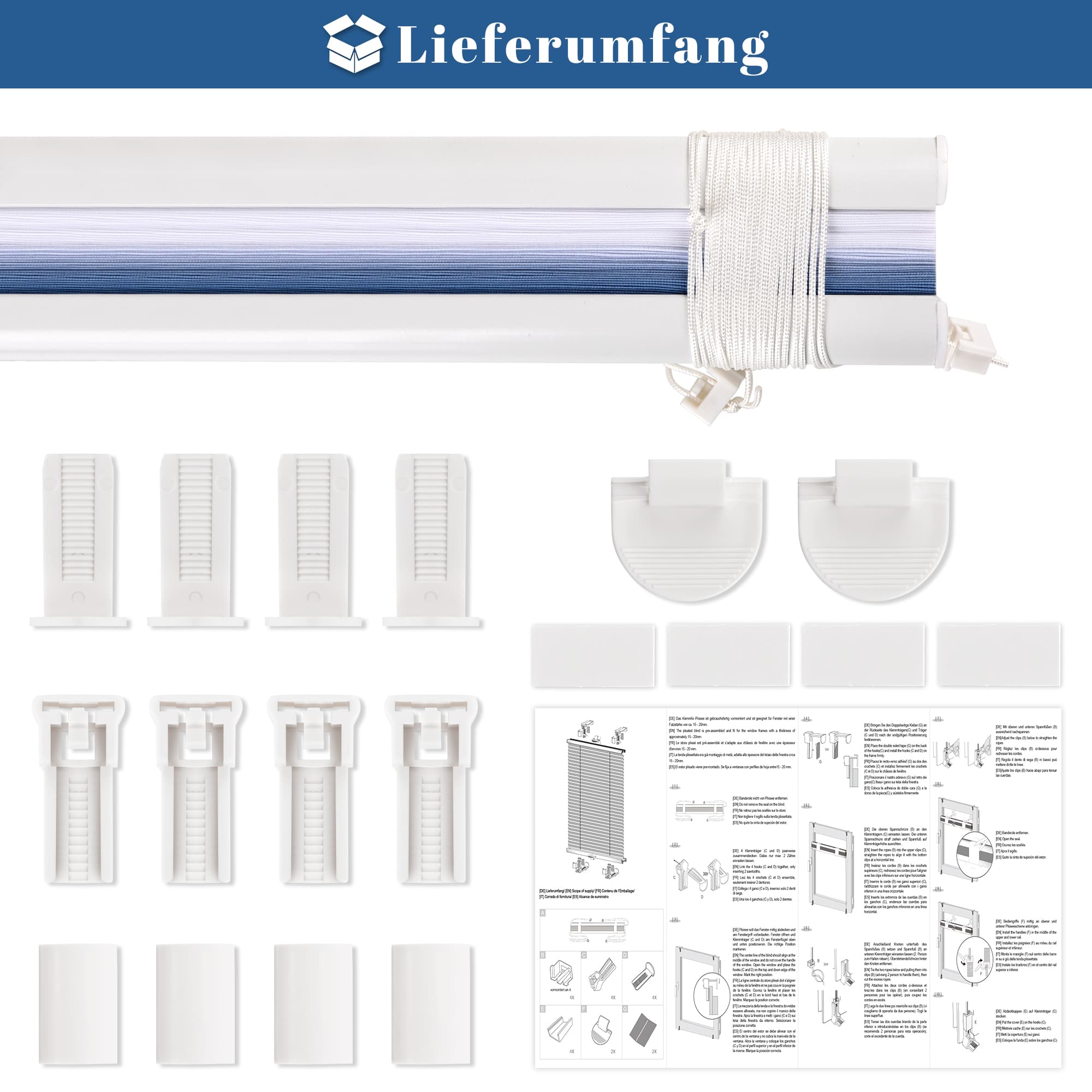 Plissee Klemmfix Faltrollo ohne Bohren | Lichtdurchlässig Sichtschutz | Viele Farben zur Auswahl