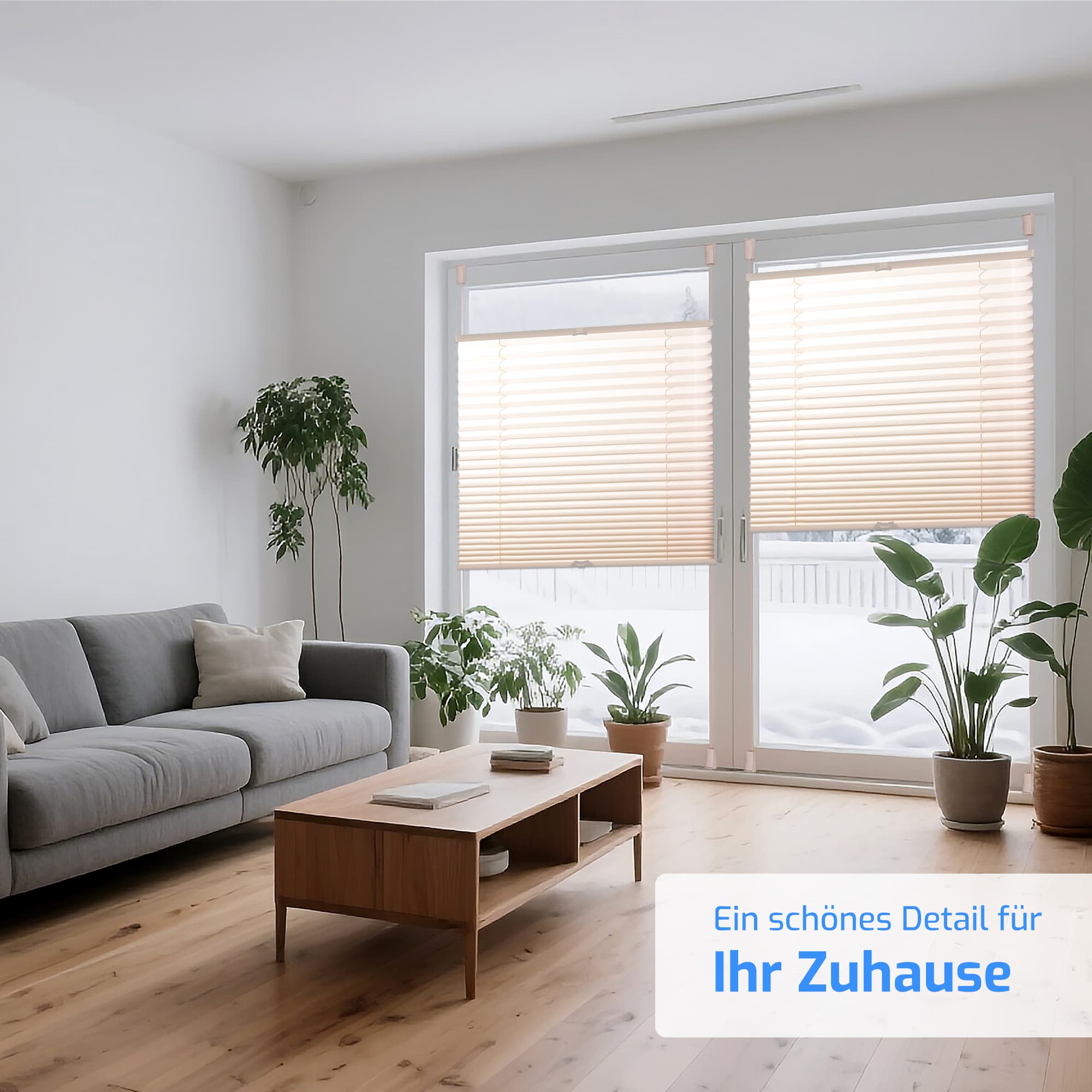Ohne Bohren | Klemmfix | Komplett farbgleich | Lichtdurchlässig | Plissee | Standardgröße