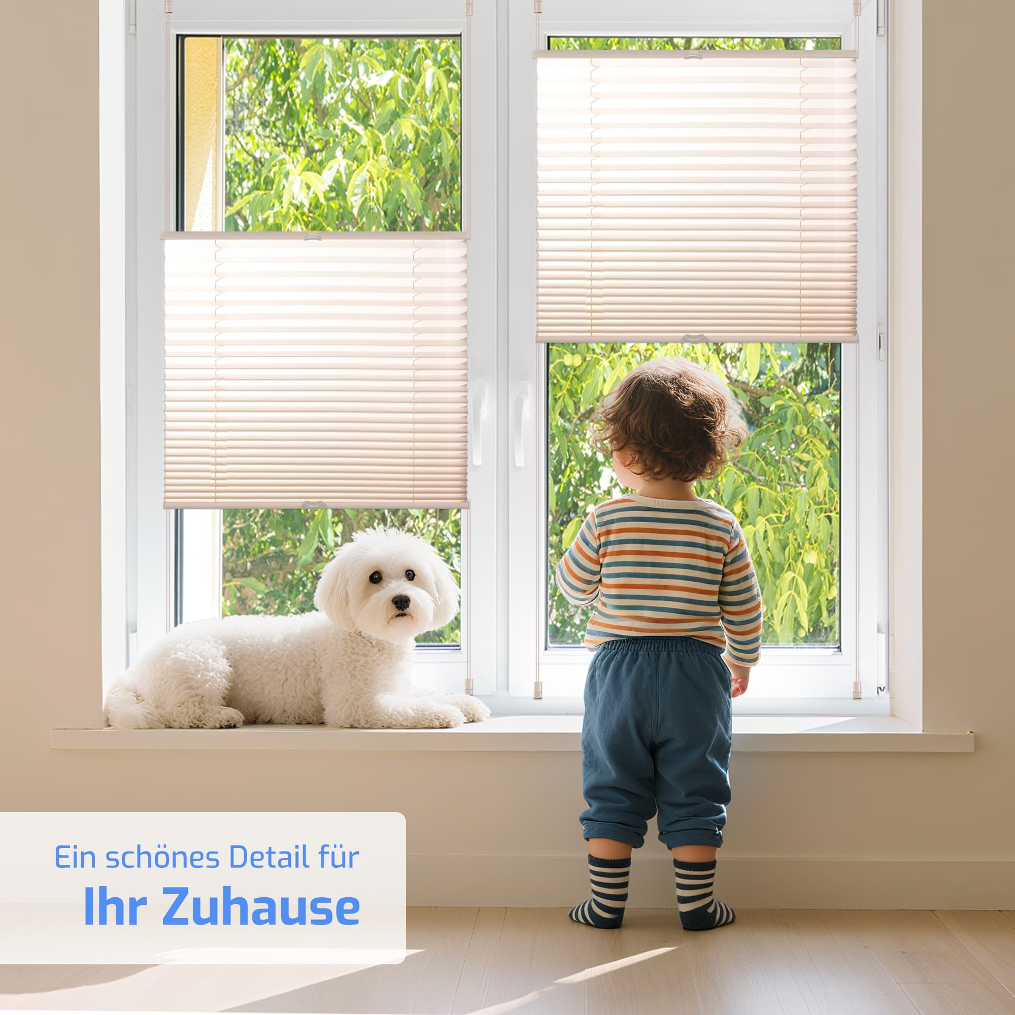 Ohne Bohren | Klemmfix | Komplett farbgleich | Lichtdurchlässig | Plissee | Standardgröße