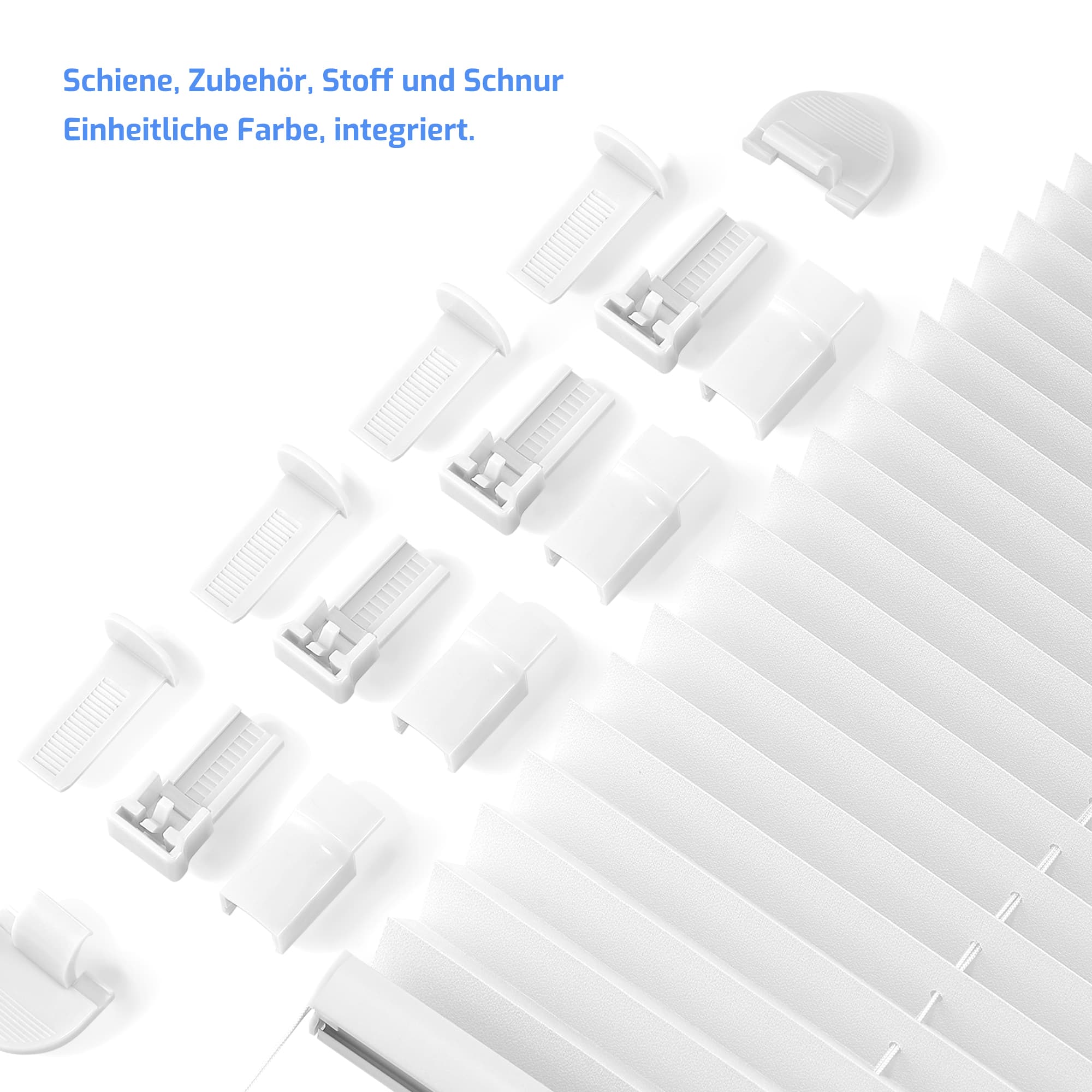 Ohne Bohren | Klemmfix | Komplett farbgleich | Lichtdurchlässig | Plissee | Standardgröße